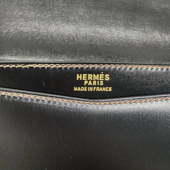 HERMES Fako Black Box Calf Circle I Clutch Bag 498-082625 - Picture 16 of 16